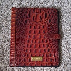 Brahmin Crocodile Embossed Tablet Case in Rich Brown